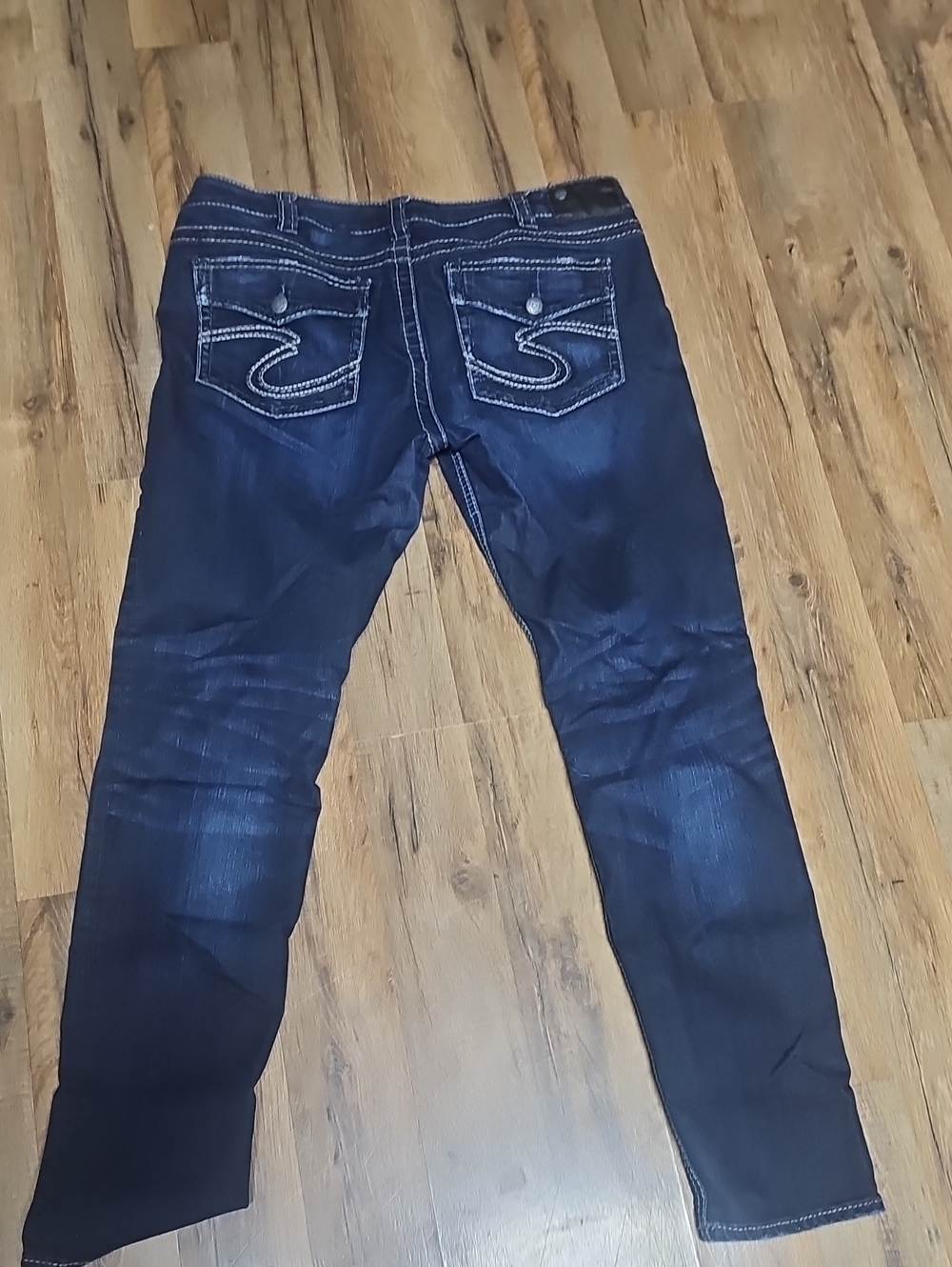 Silver Jeans‎ Womens 33 Blue Dark Wash Suki Super Skinny Stretch Flap Pocket
